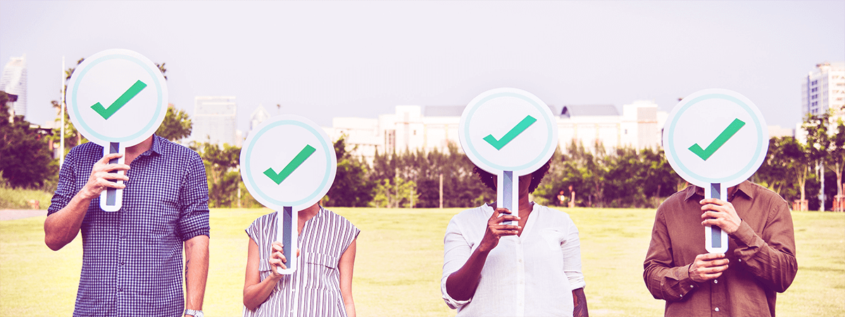 Mensen die tevreden zijn